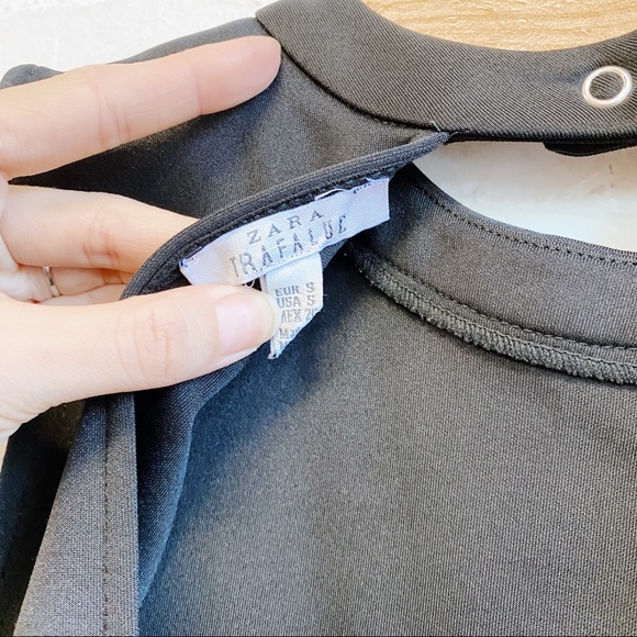 ZARA black structured black open back dress - Picture 3 of 3